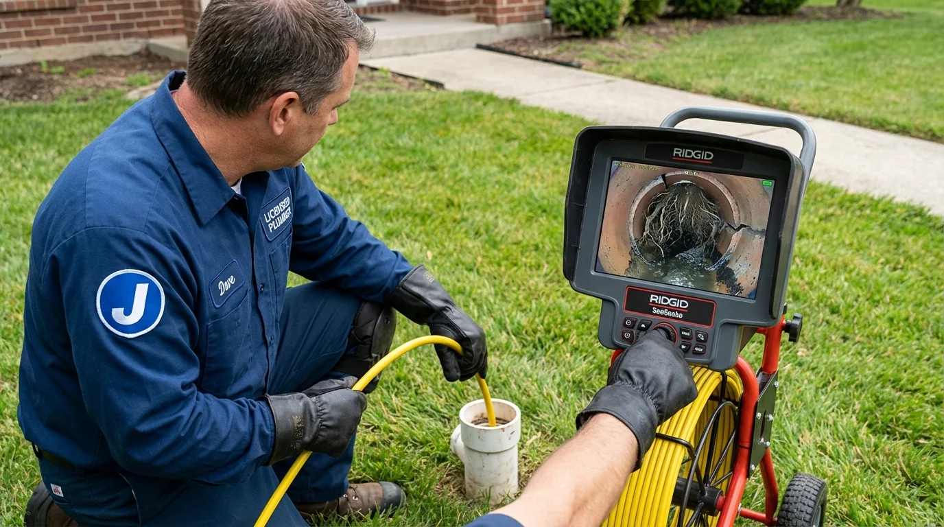 Sewer camera inspection being performed by Johns Plumbing LLC in Olivia